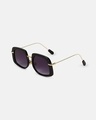 Shop Women's Black Oversized Polarised Lens Sunglasses-Full