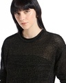 Shop Women's Black Oversized Crochet Sweater