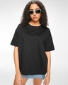 Shop Women's Black Oversized T-shirt-Front