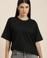 Shop Women's Black Oversized T-shirt-Front