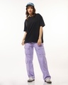 Shop Women's Black Oversized T-shirt-Full