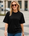 Shop Women's Black Oversized T-shirt-Front