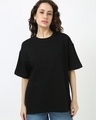 Shop Women's Black Oversized T-shirt-Front
