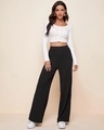 Shop Women's Black Oversized Wide Leg Korean Pants