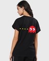 Shop Women's Black Pacman Love Graphic Printed Oversized T-shirt-Design