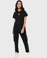 Shop Women's Black Pacman Love Graphic Printed Oversized T-shirt