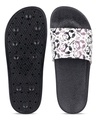 Shop Women's Black Panda Printed Sliders-Full