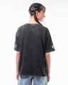 Shop Women's Black Patience is the Key Graphic Printed Oversized Acid Wash T-shirt-Full