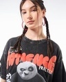Shop Women's Black Patience is the Key Graphic Printed Oversized Acid Wash T-shirt