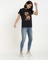 Shop Women's Black Peek-A-Boo Graphic Printed Boyfriend T-shirt-Design