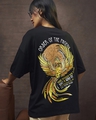 Shop Women's Black Phoenix Fawkes Graphic Printed Oversized T-shirt-Front