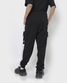 Shop Women's Black & Pink Color Block Relaxed Fit Cargo Joggers-Design