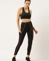 Shop Women's Black & Pink Piping Skinny Fit Tights