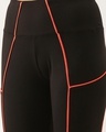 Shop Women's Black & Pink Piping Skinny Fit Tights