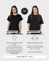 Shop Women's Black Play Back Graphic Printed Oversized T-shirt-Design