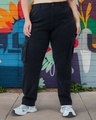 Shop Women's Black Plus Size Cargo Pants-Front
