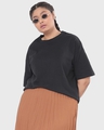 Shop Women's Black Plus Size Oversized T-shirt-Front