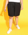 Shop Women's Black Plus Size Shorts-Front