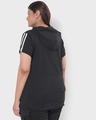 Shop Women's Black Plus Size Hoodie T-shirt-Design