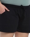 Shop Women's Black Plus Size Solid Regular Fit Shorts