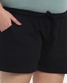 Shop Women's Black Plus Size Solid Regular Fit Shorts