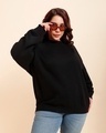 Shop Women's Black Plus Size Super Loose Fit Sweatshirt-Front