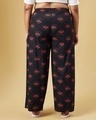 Shop Women's Black All Over Printed Oversized Wide Leg Plus Size Pyjamas-Design