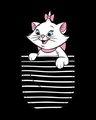 Shop Women's Black Pocket Cat (DL) Graphic Printed Boyfriend T-shirt-Full