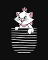Shop Women's Black Pocket Cat Graphic Printed T-shirt-Full
