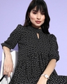 Shop Women's Black Polka Print Dress-Design