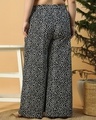 Shop Women's Black Polka Printed Loose Comfort Fit Plus Size Flared Pants-Design