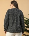 Shop Women's Black Polka Printed Plus Size Top-Full