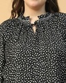 Shop Women's Black Polka Printed Plus Size Top