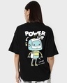 Shop Women's Black Power Up Graphic Printed Oversized T-shirt-Design
