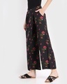 Shop Women's Black Printed Ethnic Culottes-Front