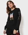 Shop Women's Black BTS Typography Sweatshirt-Front