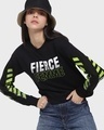 Shop Women's Black Fierce Typography Sweatshirt-Front