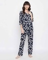 Shop Pack of 2 Women's Black All Over Printed Top & Pyjama Set