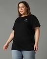 Shop Women's Black Promo Graphic Printed Plus Size Boyfriend T-shirt-Design