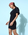 Shop Women's Black Puff Sleeve Dress-Front