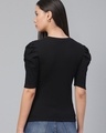 Shop Women's Black Puff Sleeve Top-Design