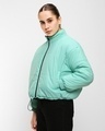 Shop Women's Black & Sage Reversible Super Loose Fit Puffer Jacket-Design