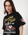 Shop Women's Black Racing Club Graphic Printed Oversized T-shirt