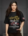 Shop Women's Black Racing Club Graphic Printed Oversized T-shirt-Front