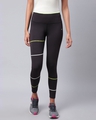 Shop Women's Black Rapid Dry Solid Cropped Training Tights-Front