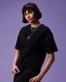 Shop Women's Black Rave Generation Graphic Printed Oversized T-shirt-Design