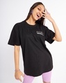 Shop Women's Black Rave Graphic Printed Oversized T-shirt-Design