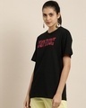 Shop Women's Black Ready to Start Typography Oversized T-shirt-Design