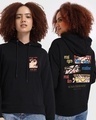 Shop Women's Black Real Eyes Graphic Printed Oversized Hoodie-Front