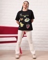 Shop Women's Black Real Thing Coke Graphic Printed Oversized T-shirt